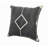 Black/Cream Contemporary Diamond Hand-Woven Cotton Pillow