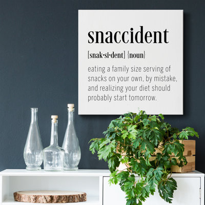 Définition Snaccident - Toile tendue avec châssis de qualité supérieure - prête à être accrochée