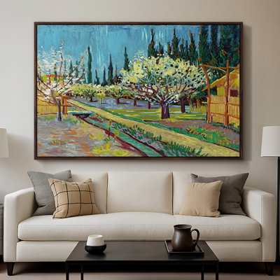 Orchard in Blossom, Borded by Cypresses, 1888 - Vincent van Gogh, toile tendue avec châssis