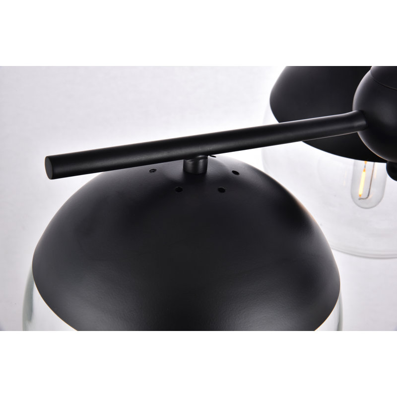 Yearby 3-Light Chandelier, Noir, Clair