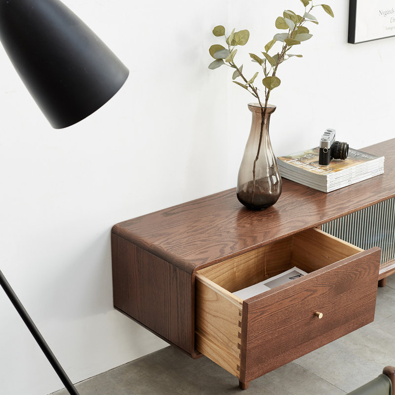 Meuble télé North America A Grade, 17.72"H x 78.74"L x 13.78"W, Walnut