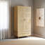 Armoire de rangement en bois et rotin