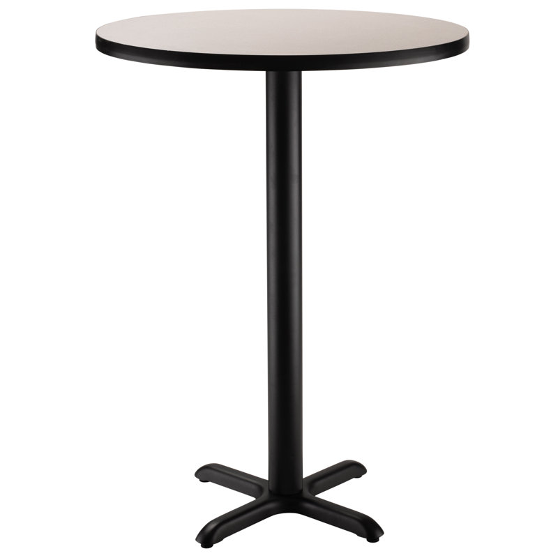 Table de salle à manger ronde CT Series, H 30 po x L 36 po x l 36 po, Gris nebula, Noir