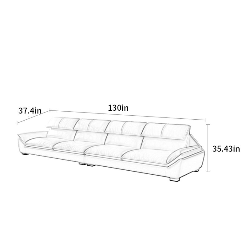 Canapé simple nordique moderne, H 35,43 po x l 130 po x P 37,4 po, 5