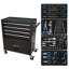 Boîte à outils 4Drawer Rrolling, 24,4 po avec 4 roues et tiroirs avec outils, pour garage, entrepôt, atelier, magasin, noir-1633806185
