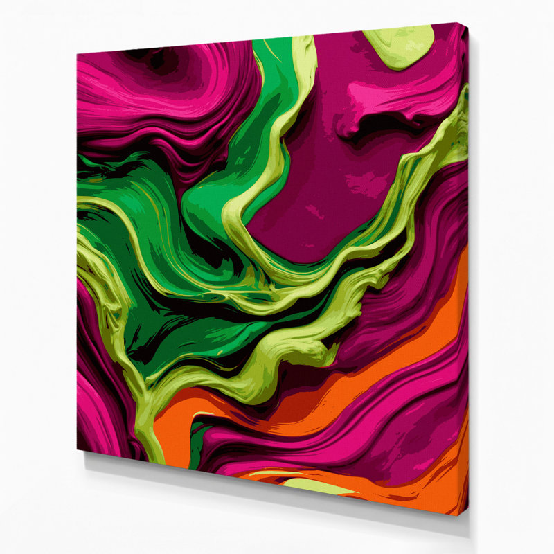 «Abstract Color Field 51», art mural sur toile mauve, H 32 po x l 32 po