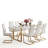 9-Piece Modern Glam Rectangular High-Gloss Dining Set with Faux Leather Cantilever Chairs-1160128540-1160128528