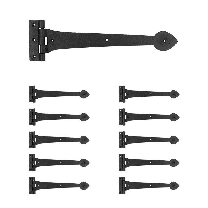 Door Heart Tip Rough Forged Iron Strap Hinge