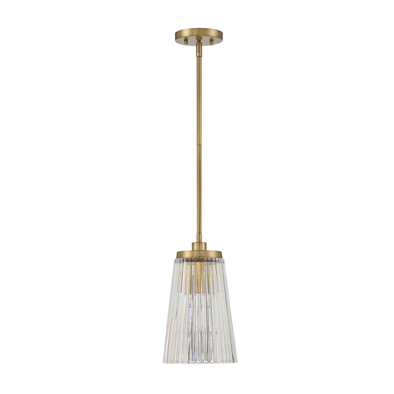 Luminaire suspendu conique à 1 lumière Jeanie, Laiton