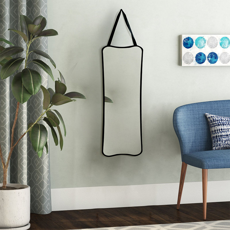 Alexsys Wood Flat Wall Mirror, Black
