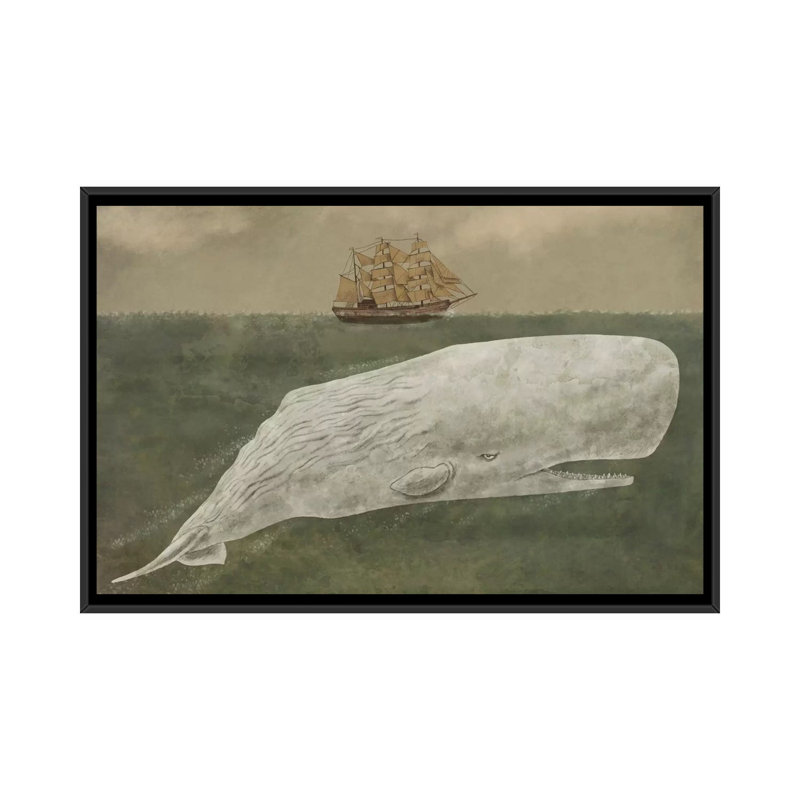 Loin de Nantucket - impression sur toile, Pas de tapis, Toile avec cadre noir, H 18 po x l 26 po x P 1,5 po