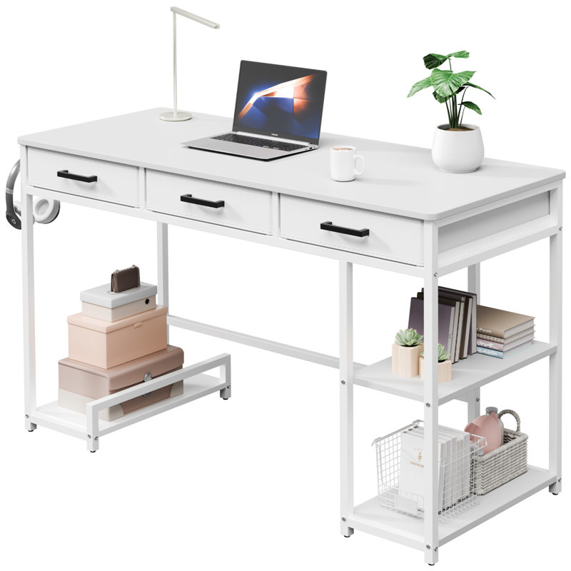 47" Writing Desk Computer Table With 3 Drawers, Office desk, Vanity Desk