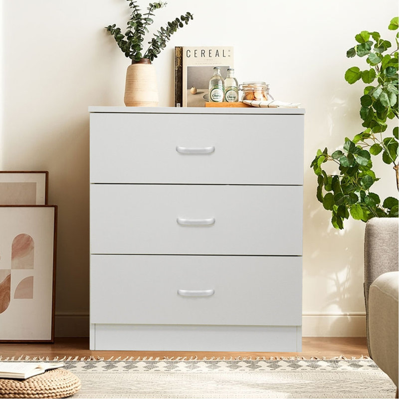 3 Drawer 60cm W Chest, White