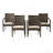 Outdoor Wicker Chairs, 56225.00CHRBRN KD, 4Pcs