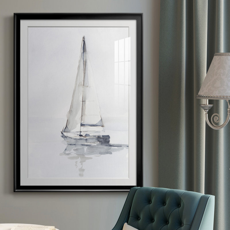 Misty Harbor I, reproduction encadrée de qualité supérieure - prête à être accrochée, H 30,5 po x l 22,5 po x P 1 po