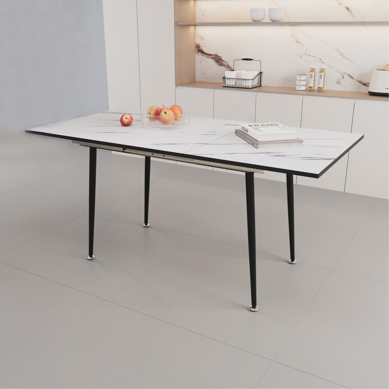 Table de salle à manger extensible polyvalente avec pieds élégants et fabrication durable