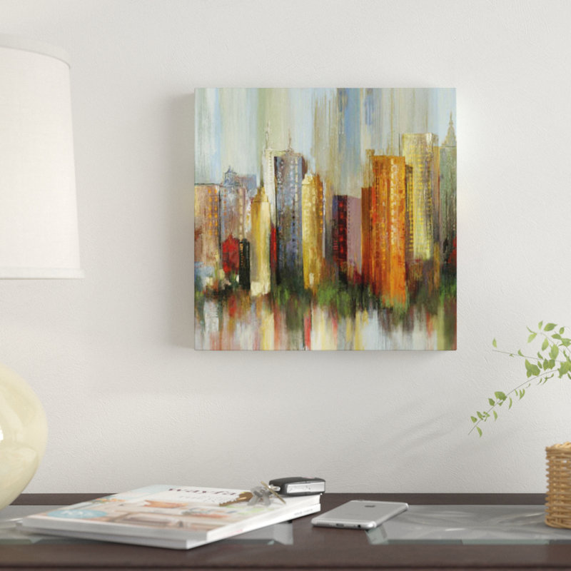 « metropolis ii, square », impression sur toile, H 12 po x l 12 po x P 1,5 po, Toile tendue, Pas de tapis