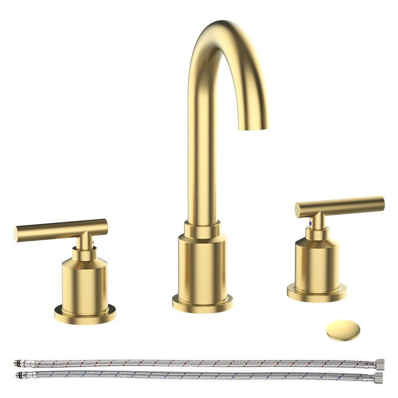 Bathroom Faucet, Widespread Bathroom Sink Faucet, 8 Inch Bathroom Faucet,  Gold