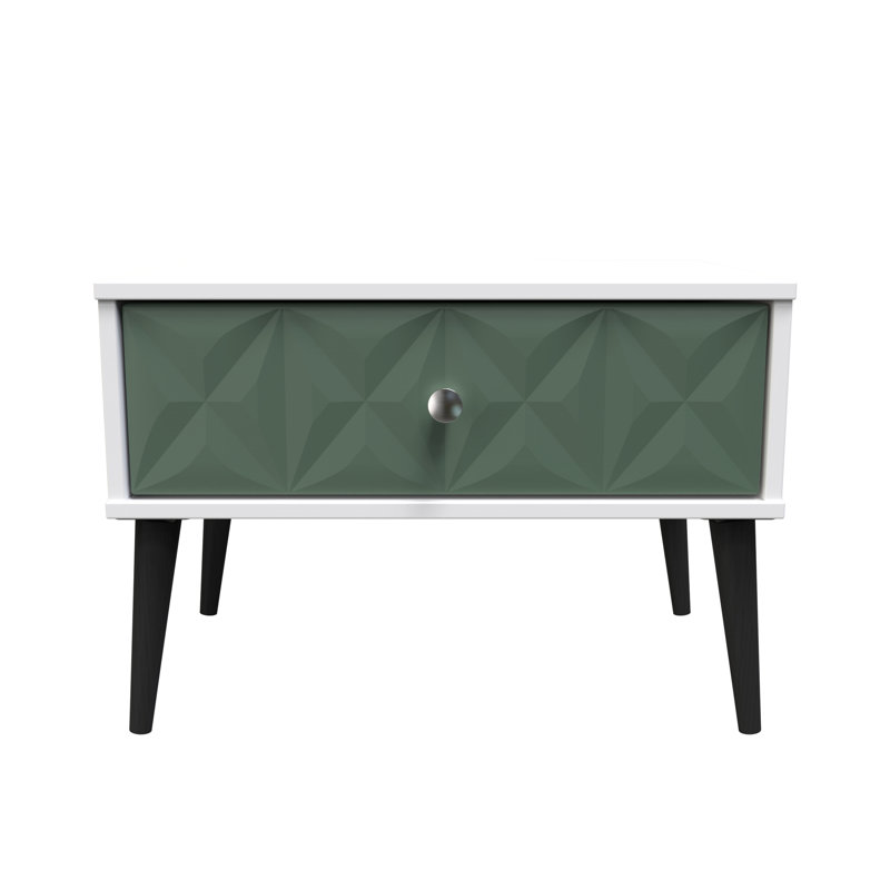 Carnlea 1 Drawer Midi Chest (Ready Assembled), Labrador Green/White