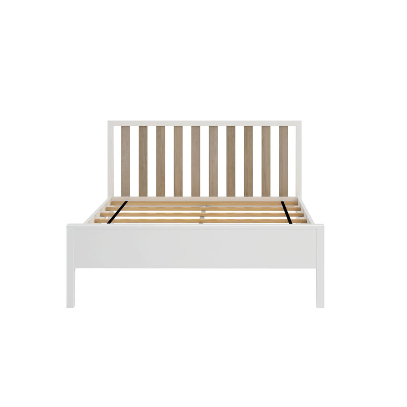 Brubaker Solid Wood Bed, White/Blonde, Full/Double
