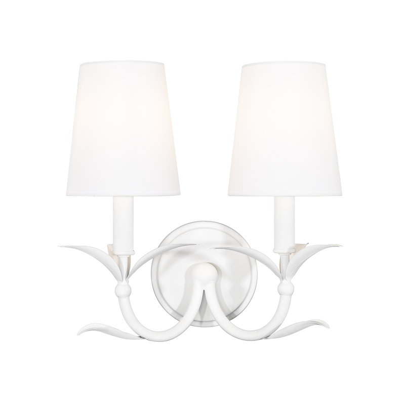 Aslin 12.25 inch Textured White 2 Light Wall Sconce, Textured White