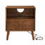 Table de chevet cannelée de style Mid-Century moderne avec station de charge