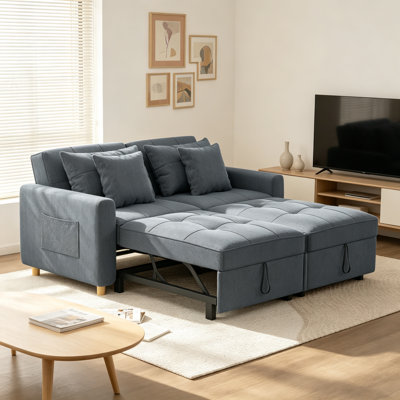 2 Seater Linen Sofa Bed