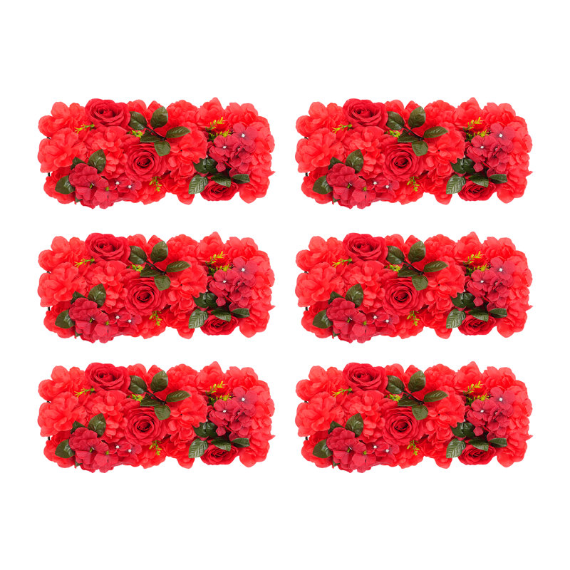 Panneaux muraux à fleurs artificielles, Rouge