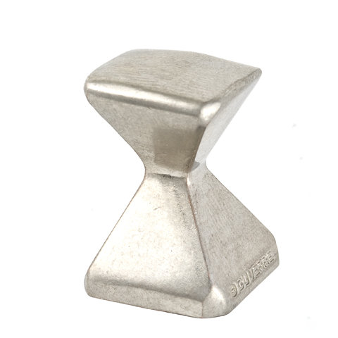 Forged 2 Square Knob, Satin Nickel, 1.125" H x 1.125" W x 1.5" D