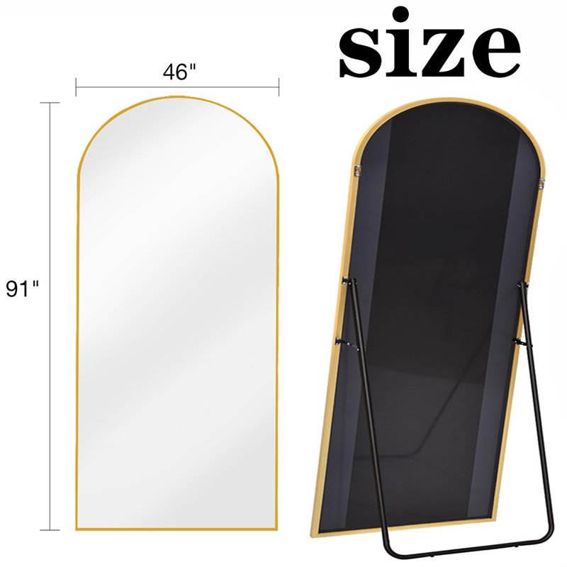 Full Length Arched Floor Mirror，Oversized Full Body Mirror,For Bedroom, Living Room, Dressing Room, Gold