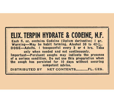 « elixir terpin hydrate & codeine n.f. », art textuel