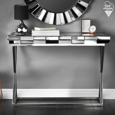 Everton 110cm Glass Top Console Table