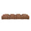 Canapé inclinable USB en cuir italien châtaignier 169 po Gracie Mills Riviera