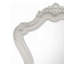 Miroir de commode Maver, 46 x 48, bords biseautés, bois sculpté blanc orné