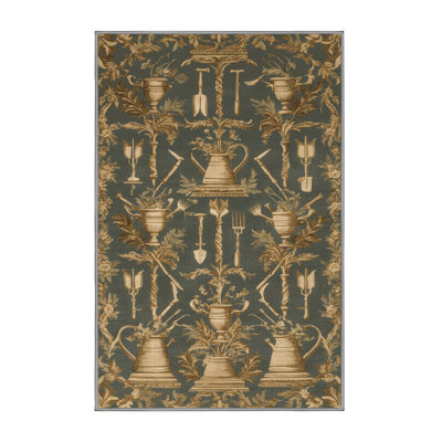 Machine Washable French Brown Area Rug