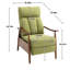 Fauteuil inclinable rembourré avec support lombaire et revêtement en tissu doux, rembourrage en mousse de salon réglable, pieds bruns