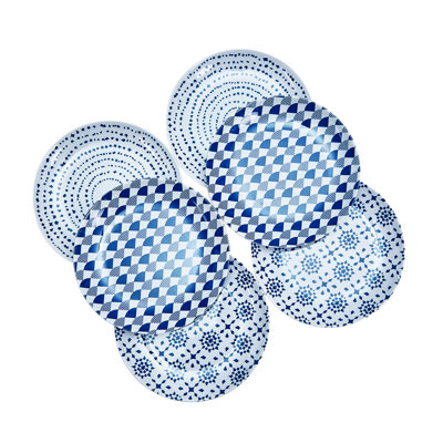 Janielis 6 Piece Melamine Dinnerware Set - Service for 6