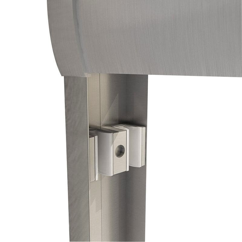 Porte de douche coulissante 60,5 po x 58,5 à 60 po x 62 po avec verre trempé transparent de 5/16 po (8 mm), Nickel brossé