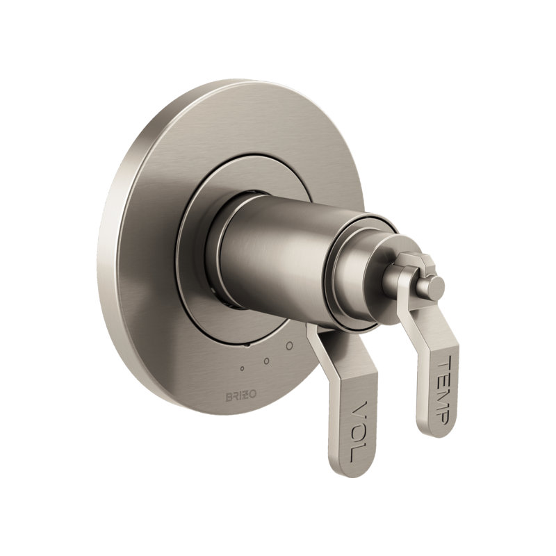 Litze® Lavatory/Bidet Diverter Trim, Industrial Lever, Luxe Nickel