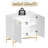 Luxury 2 Door White Cabinet With Diamond - Doors And Adjustable Shelves. Supported By Pegs For Stability. Suitable Storing Office Supplies Clutter. 57.16 Lb Weight High Gloss Gold Spindle Legs Smooth