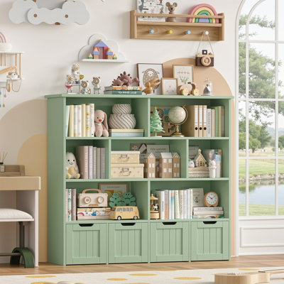 Bibliothèque standard à 7 tiroirs et bibliothèque en bois de style Mid-Century avec 4 tiroirs Kirklyn