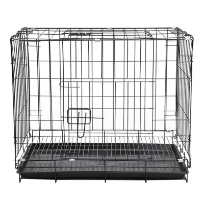 Warsaw Plastic Tray Iron Pet Cage with 2 Doors