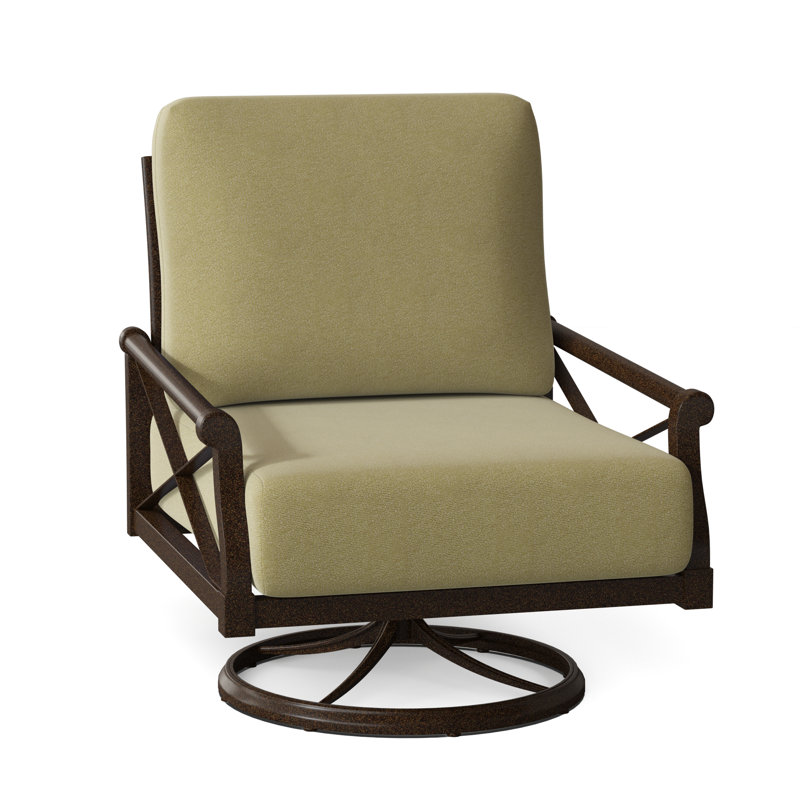Andover Outdoor Rocker Chair, Canvas Bird's Eye Sunbrella® Canvas, Chestnut Brown