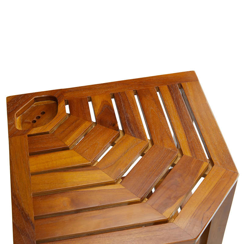 17.5'' W Teak Corner Shower Bench