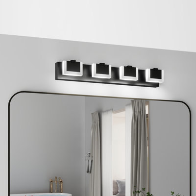 Luminaire de salle de bain noir 4 lumières 4 lumières