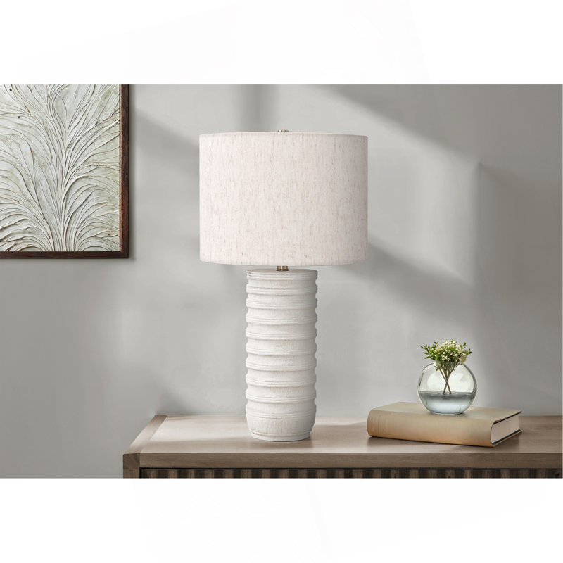 Lighting, 28"H, Table Lamp, Cream Resin, Ivory / Cream Shade, Transitional