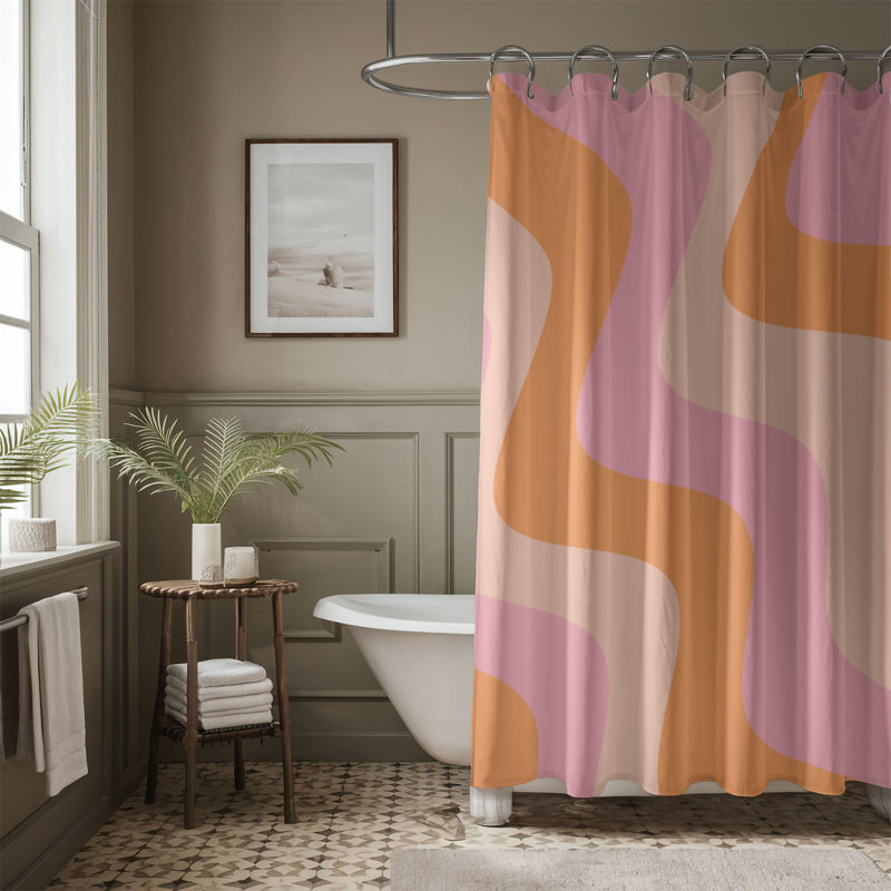 Rideau de douche Retro Groovy - Premium, H 74 po x l 71 po