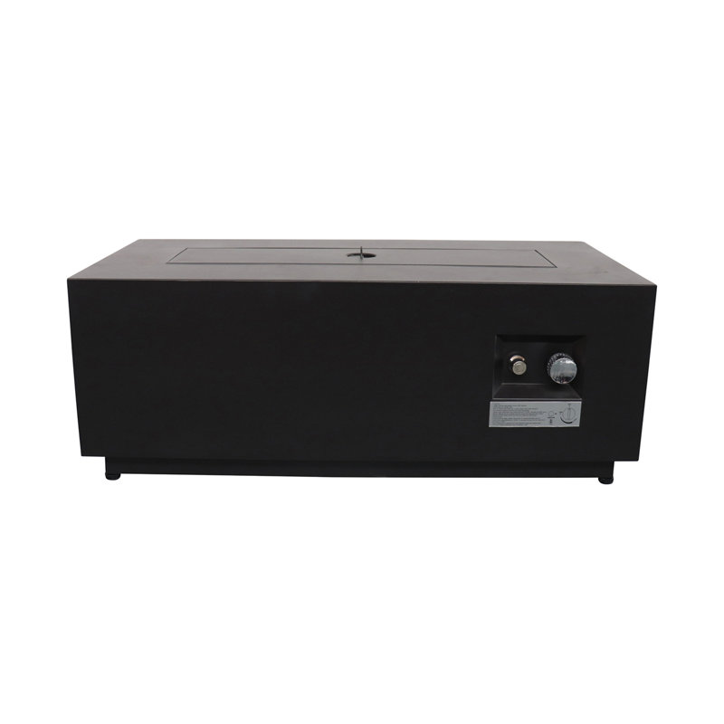 Table de foyer d'extérieur en acier avec couvercle H 16 po x l 42 po