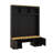 4-In-1 Hall Tree With Wood Grain Bench And Top, Coat Rack With Hooks And Shell Handles, Mudroom Bench With Adjustable Shelves-273139784