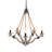 5 - Light Farmhouse Hemp Rope Wooden Chandelier